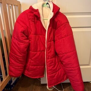 Operation Warm Red Puffer Winter Coat XXL Hooded
